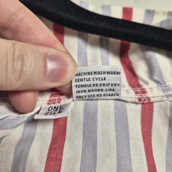 Christian Dior Mens Old Money Cotton Blend Red White & Blue Striped Robe OS - Picture 6 of 6